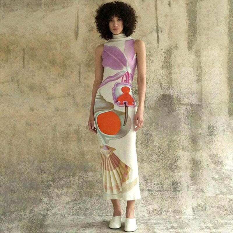 Promyse Printed Maxi Dress - Y2K Summer, 90s Grunge, Retro Style, Y2K Party & Club Outfits