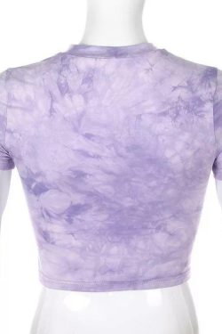 Purple Cat Crop Top - Y2K Summer, 90s Grunge, Retro Style, Y2K Party & Club Outfits