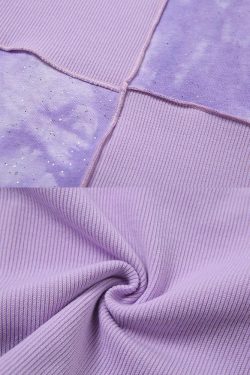 Purple Crop Top - Y2K Summer Grunge, 90s Retro, Pastel Goth, Y2K Party & Club Outfits