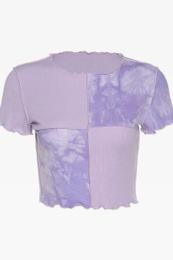 Purple Crop Top - Y2K Summer Grunge, 90s Retro, Pastel Goth, Y2K Party & Club Outfits