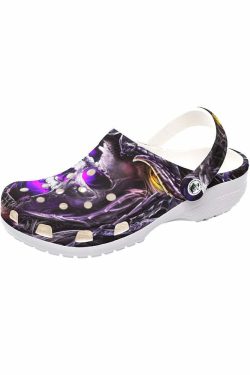 Purple Devil Skull Classic Clogs - Y2K Grunge, 90s Retro, Gothic Y2K, Summer Y2K Outfits