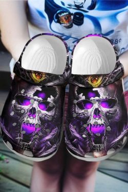 Purple Devil Skull Classic Clogs - Y2K Grunge, 90s Retro, Gothic Y2K, Summer Y2K Outfits