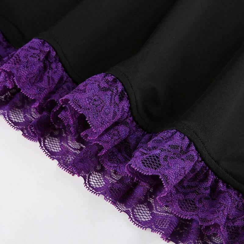 Purple Lace Mini Dress - Y2K Summer Outfit, 90s Fashion, Grunge, Retro Style, Y2K Party Look