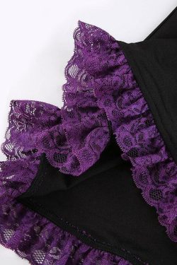 Purple Lace Mini Dress - Y2K Summer Outfit, 90s Fashion, Grunge, Retro Style, Y2K Party Look
