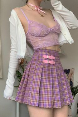 Purple Mini Skirt - Y2K Summer Outfit, 90s Grunge Fashion, Retro Style, Y2K Party Look