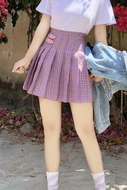 Purple Mini Skirt - Y2K Summer Outfit, 90s Grunge Fashion, Retro Style, Y2K Party Look