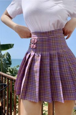Purple Mini Skirt - Y2K Summer Outfit, 90s Grunge Fashion, Retro Style, Y2K Party Look