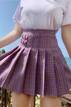 Purple Mini Skirt - Y2K Summer Outfit, 90s Grunge Fashion, Retro Style, Y2K Party Look