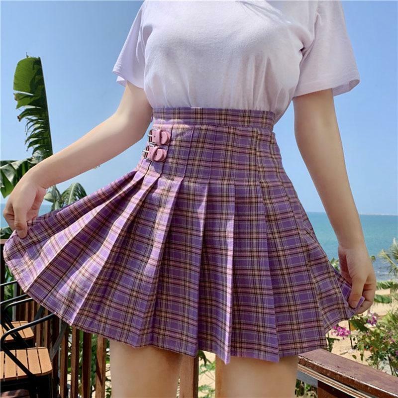 Purple Mini Skirt - Y2K Summer Outfit, 90s Grunge Fashion, Retro Style, Y2K Party Look