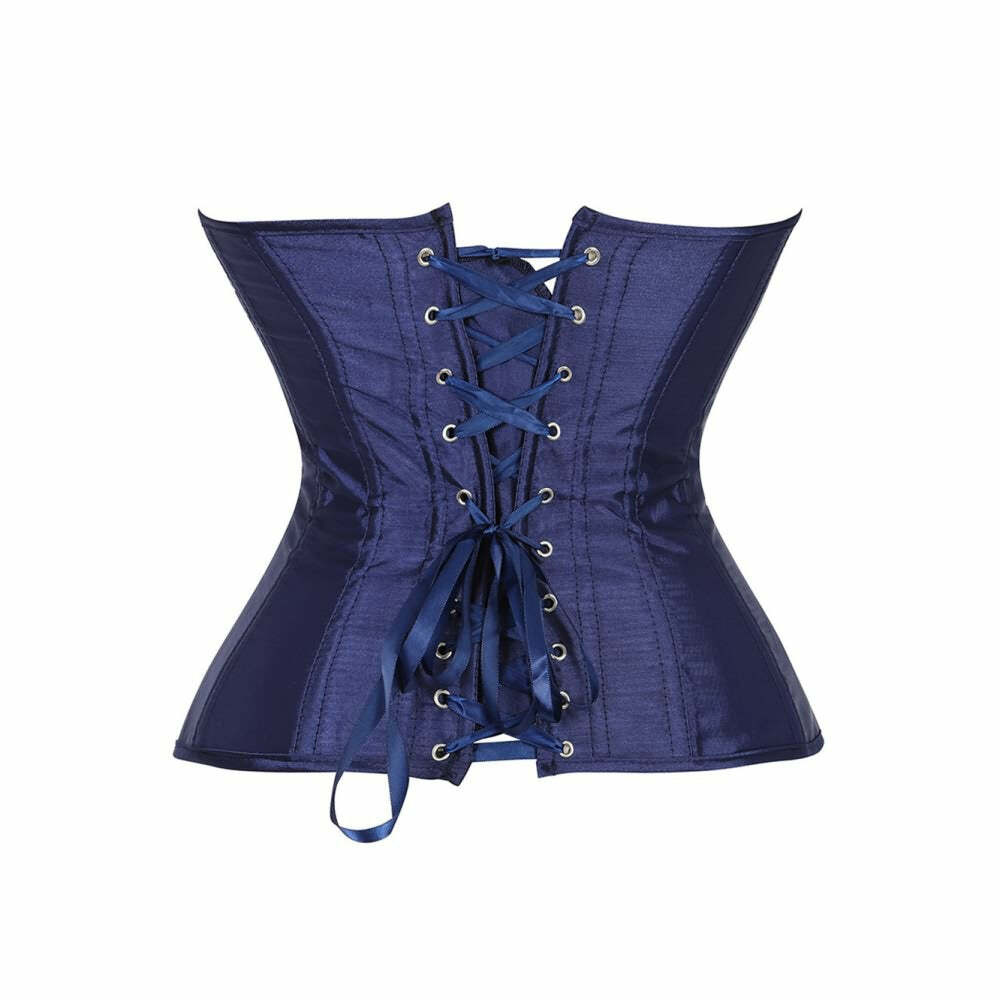 Purple Navy Gothic Y2K Overbust Corset - Retro 90s Grunge Summer Party Outfit
