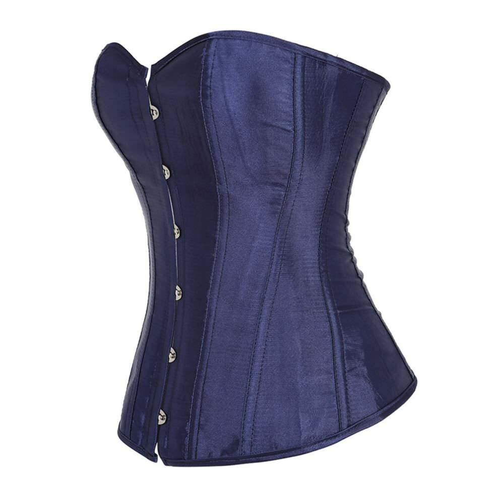 Purple Navy Gothic Y2K Overbust Corset - Retro 90s Grunge Summer Party Outfit