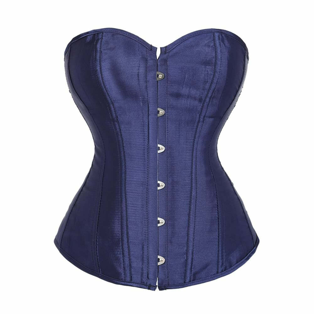 Purple Navy Gothic Y2K Overbust Corset - Retro 90s Grunge Summer Party Outfit