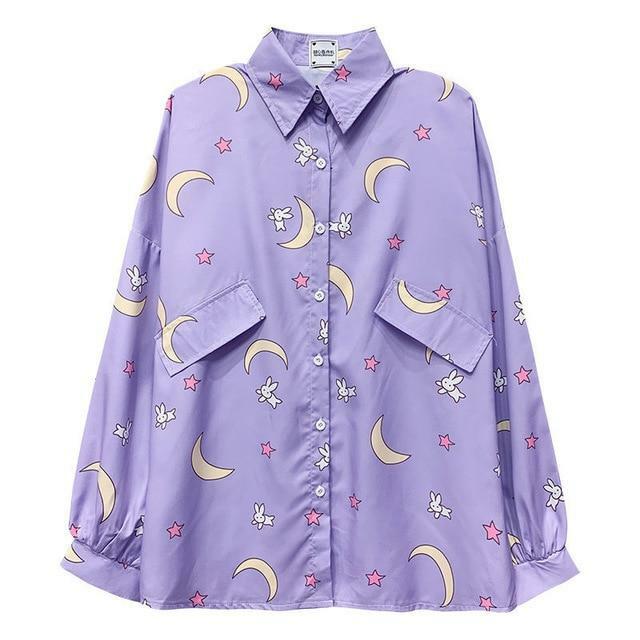 Purple Night Shirt - Y2K Summer Outfit, 90s Grunge Fashion, Retro Style, Y2K Club & Party Look