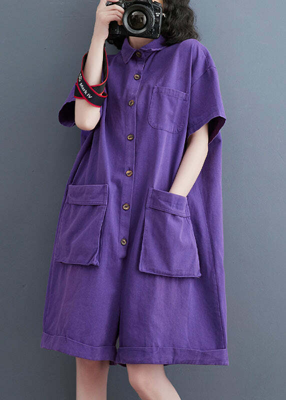 Purple Patchwork Denim Jumpsuit - Y2K Summer, 90s Grunge, Retro Style, Y2K Party Outfit