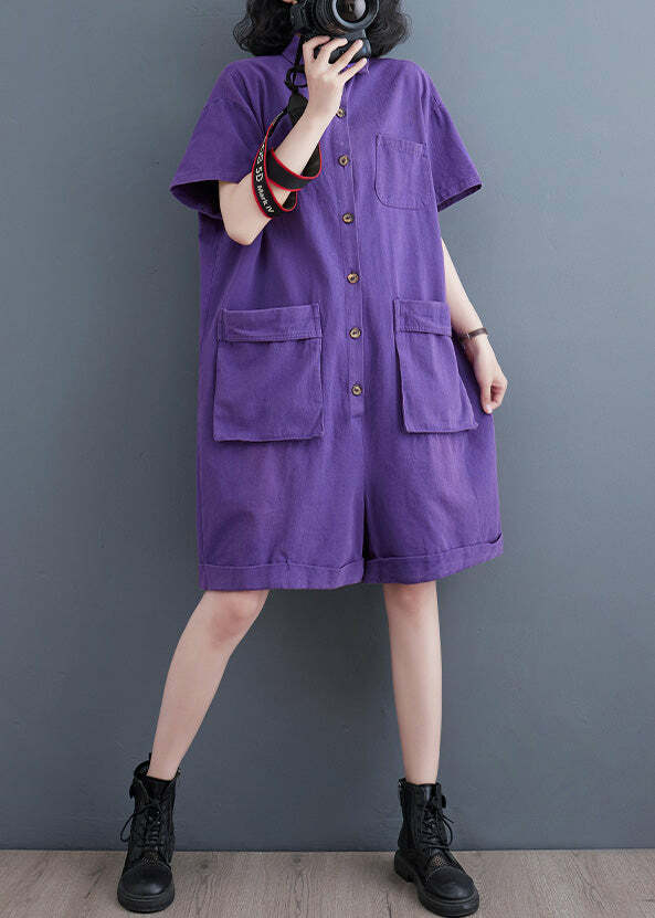 Purple Patchwork Denim Jumpsuit - Y2K Summer, 90s Grunge, Retro Style, Y2K Party Outfit