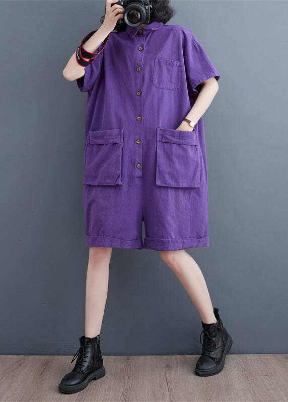 Purple Patchwork Denim Jumpsuit - Y2K Summer, 90s Grunge, Retro Style, Y2K Party Outfit