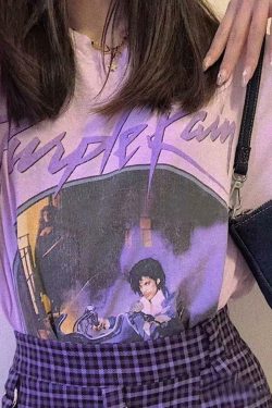Purple Rain T-Shirt - Y2K Summer Grunge, 90s Retro, Pastel Goth, Y2K Party & Club Outfits