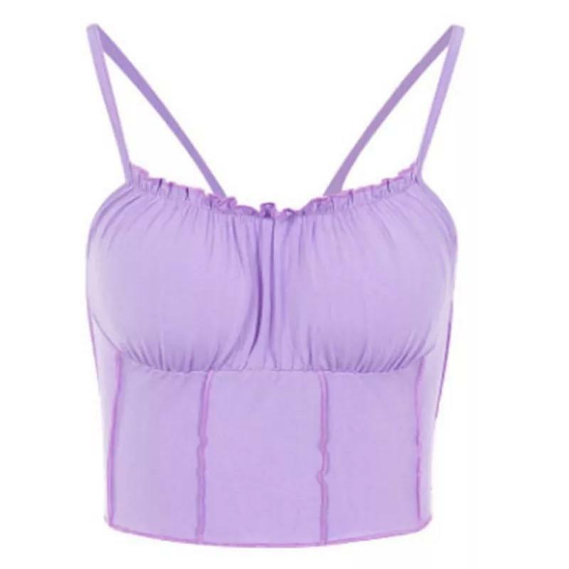 Purple Vest Crop Top - Y2K Summer Outfit, 90s Grunge Fashion, Retro Y2K Club & Party Style