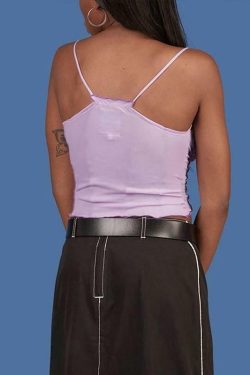 Purple Vest Crop Top - Y2K Summer Outfit, 90s Grunge Fashion, Retro Y2K Club & Party Style