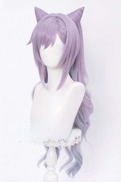 Purple Wig for Y2K Fashion: Genshin Impact Keqing Cosplay - Perfect for 90s and Grunge Outfits