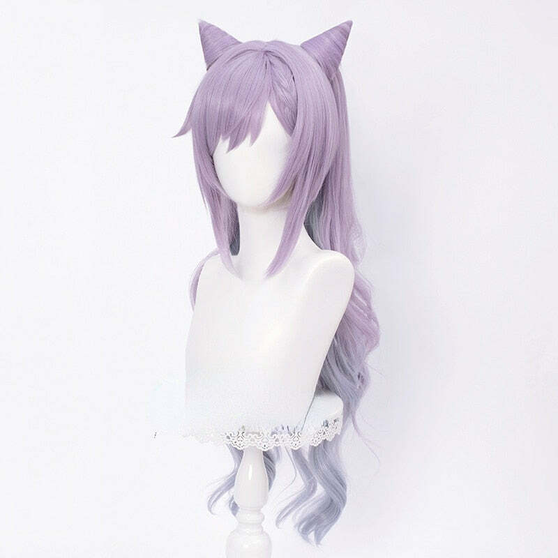 Purple Wig for Y2K Fashion: Genshin Impact Keqing Cosplay - Perfect for 90s and Grunge Outfits