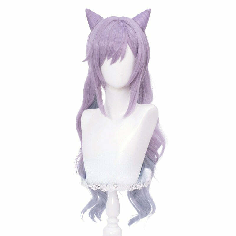 Purple Wig for Y2K Fashion: Genshin Impact Keqing Cosplay - Perfect for 90s and Grunge Outfits