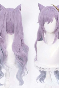Purple Wig for Y2K Fashion: Genshin Impact Keqing Cosplay - Perfect for 90s and Grunge Outfits