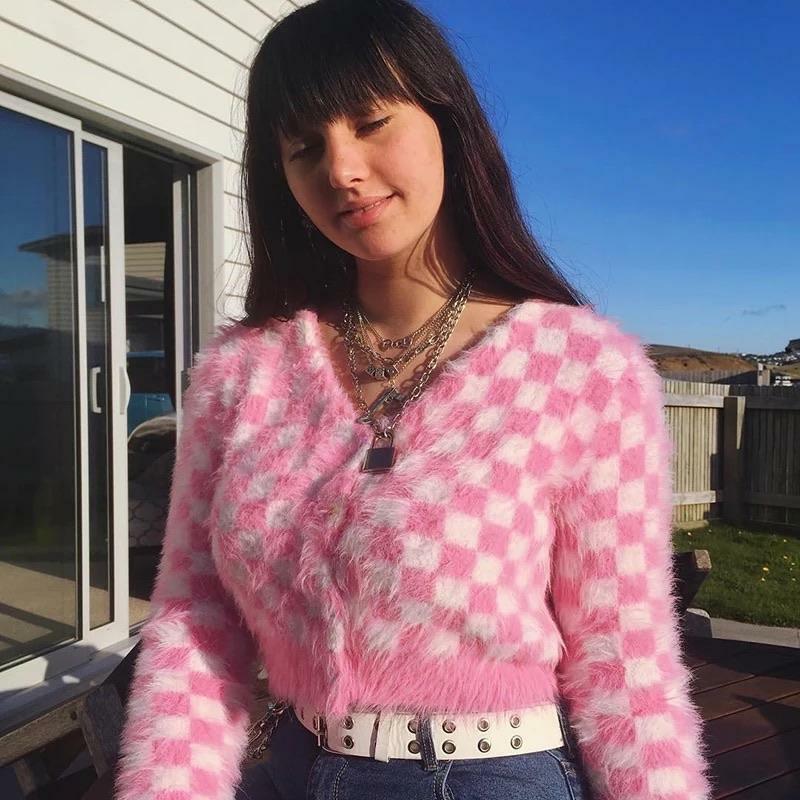 Pystella Cropped Cardigan - Y2K Summer Grunge, 90s Retro, Pastel Goth, Y2K Party & Club