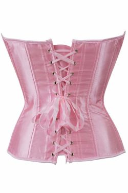 Queen Pink Gothic Y2K Overbust Corset - Retro 90s Grunge Summer Party Outfit