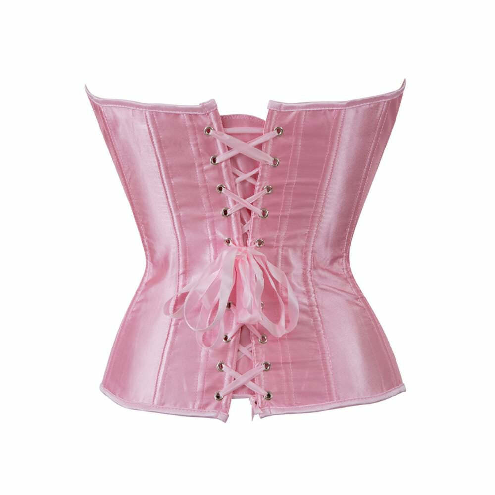 Queen Pink Gothic Y2K Overbust Corset - Retro 90s Grunge Summer Party Outfit