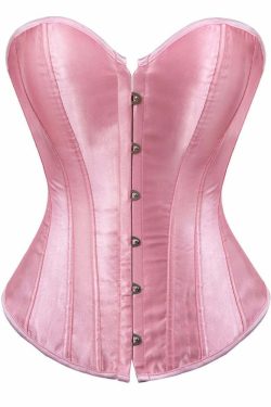 Queen Pink Gothic Y2K Overbust Corset - Retro 90s Grunge Summer Party Outfit
