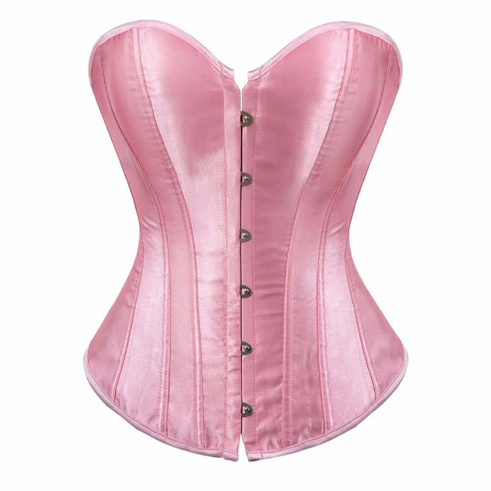 Queen Pink Gothic Y2K Overbust Corset - Retro 90s Grunge Summer Party Outfit
