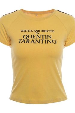 Quentin Tarantino Crop Top - Y2K Summer Grunge, 90s Retro, Pastel Goth, Y2K Party Outfit