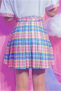 Rainbow Midi Skirt - Y2K Summer Grunge Outfit, 90s Fashion, Retro Style, Pastel Goth Vibes
