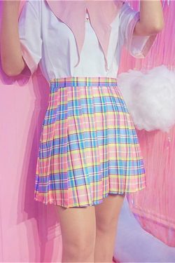Rainbow Midi Skirt - Y2K Summer Grunge Outfit, 90s Fashion, Retro Style, Pastel Goth Vibes
