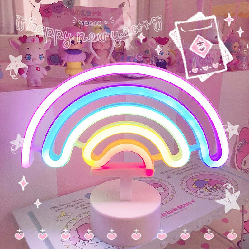 Rainbow Neon Night Lamp - Y2K Summer, 90s Grunge, Retro 70s, Pastel Goth, Y2K Party Out