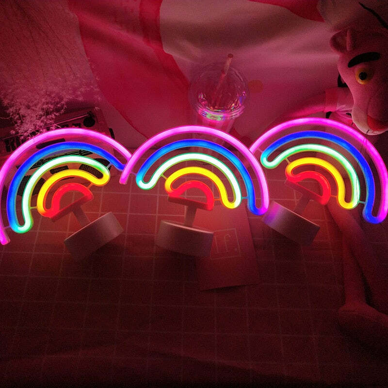 Rainbow Neon Night Lamp - Y2K Summer, 90s Grunge, Retro 70s, Pastel Goth, Y2K Party Out