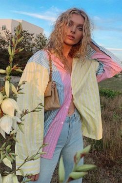 Rainbow Pastel Shirt - Y2K Summer Outfit, 90s Grunge, Retro Style, Y2K Club & Party Fashion