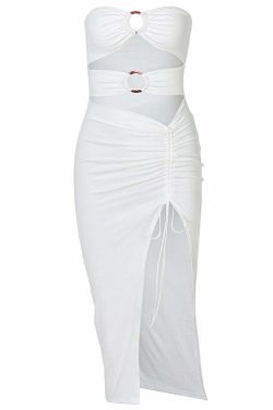 Raizy Midi Dress - Y2K Summer Grunge Outfit, 90s Fashion, Retro Style, Pastel Goth Vibes