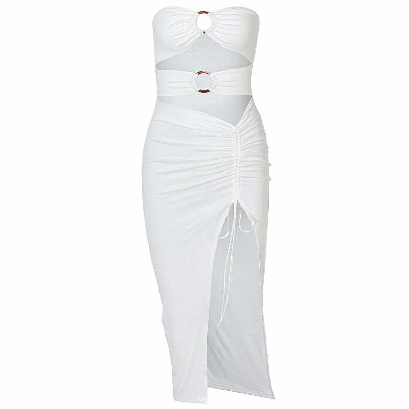 Raizy Midi Dress - Y2K Summer Grunge Outfit, 90s Fashion, Retro Style, Pastel Goth Vibes