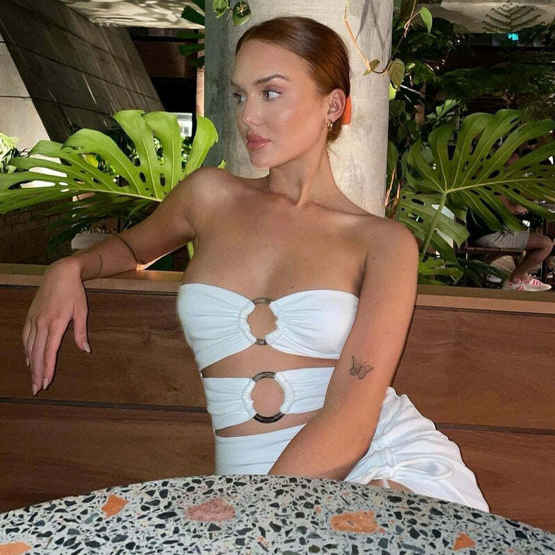 Raizy Midi Dress - Y2K Summer Grunge Outfit, 90s Fashion, Retro Style, Pastel Goth Vibes