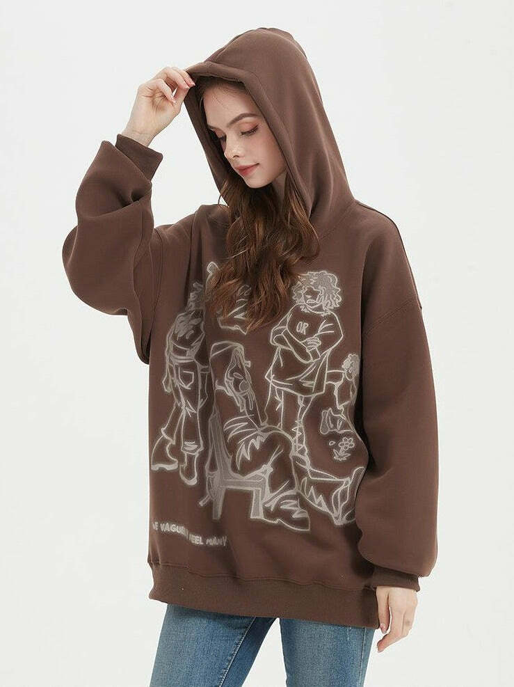 Rakugaki Hoodie - Y2K Summer Grunge, 90s Retro, Pastel Goth, Y2K Club & Party Outfits