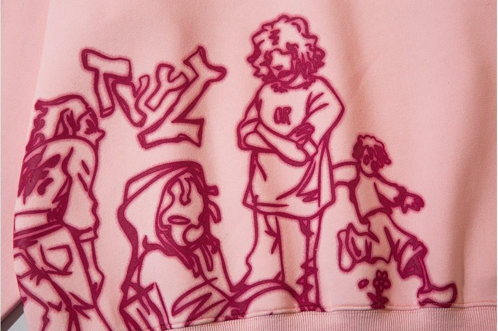 Rakugaki Hoodie - Y2K Summer Grunge, 90s Retro, Pastel Goth, Y2K Club & Party Outfits
