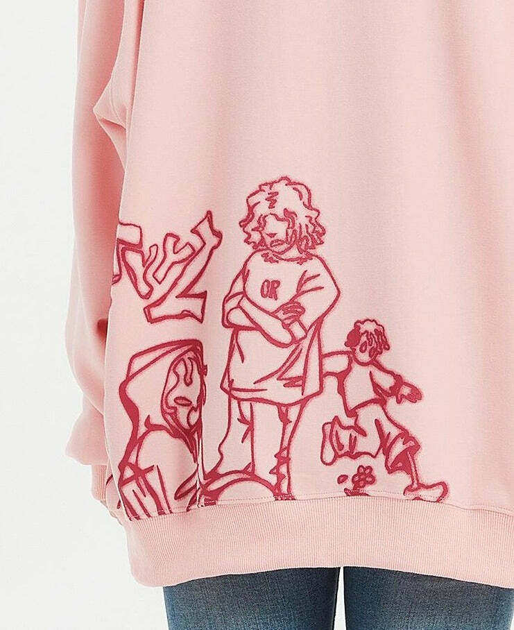 Rakugaki Hoodie - Y2K Summer Grunge, 90s Retro, Pastel Goth, Y2K Club & Party Outfits