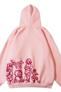 Rakugaki Hoodie - Y2K Summer Grunge, 90s Retro, Pastel Goth, Y2K Club & Party Outfits