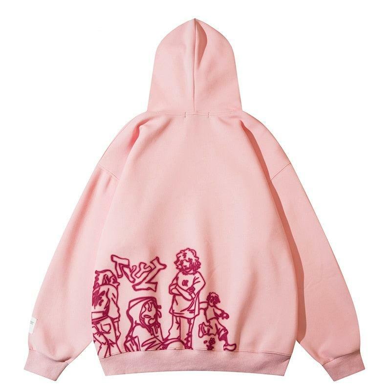 Rakugaki Hoodie - Y2K Summer Grunge, 90s Retro, Pastel Goth, Y2K Club & Party Outfits