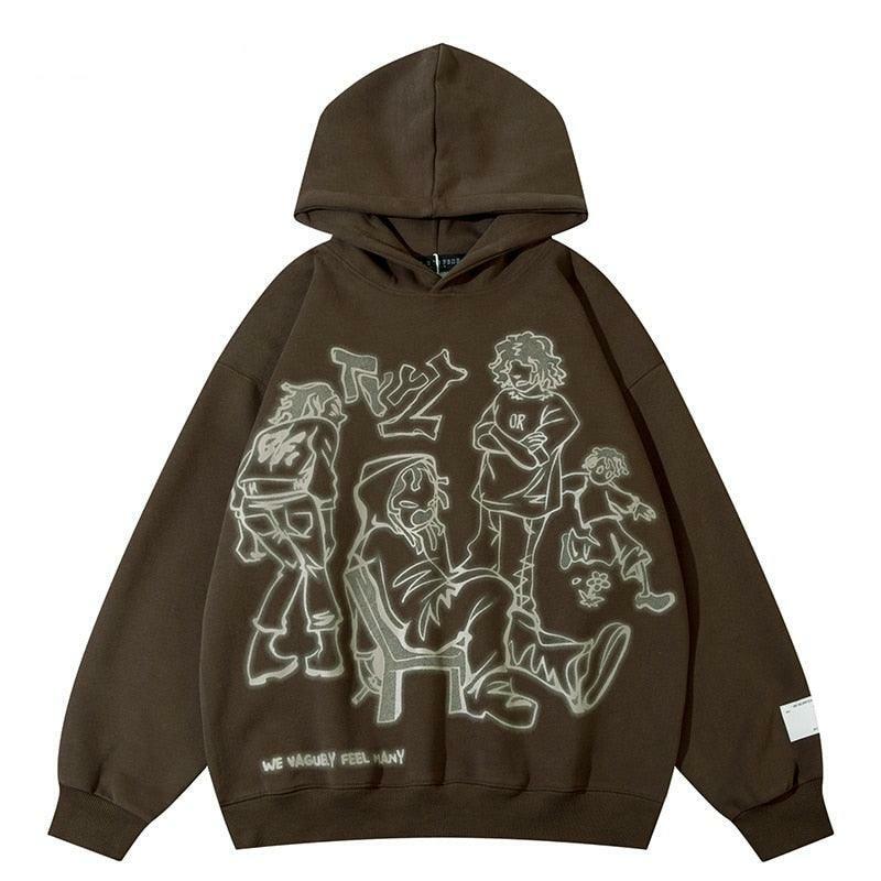 Rakugaki Hoodie - Y2K Summer Grunge, 90s Retro, Pastel Goth, Y2K Club & Party Outfits