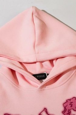 Rakugaki Hoodie - Y2K Summer Grunge, 90s Retro, Pastel Goth, Y2K Club & Party Outfits
