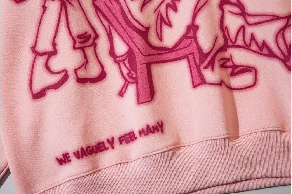 Rakugaki Hoodie - Y2K Summer Grunge, 90s Retro, Pastel Goth, Y2K Club & Party Outfits