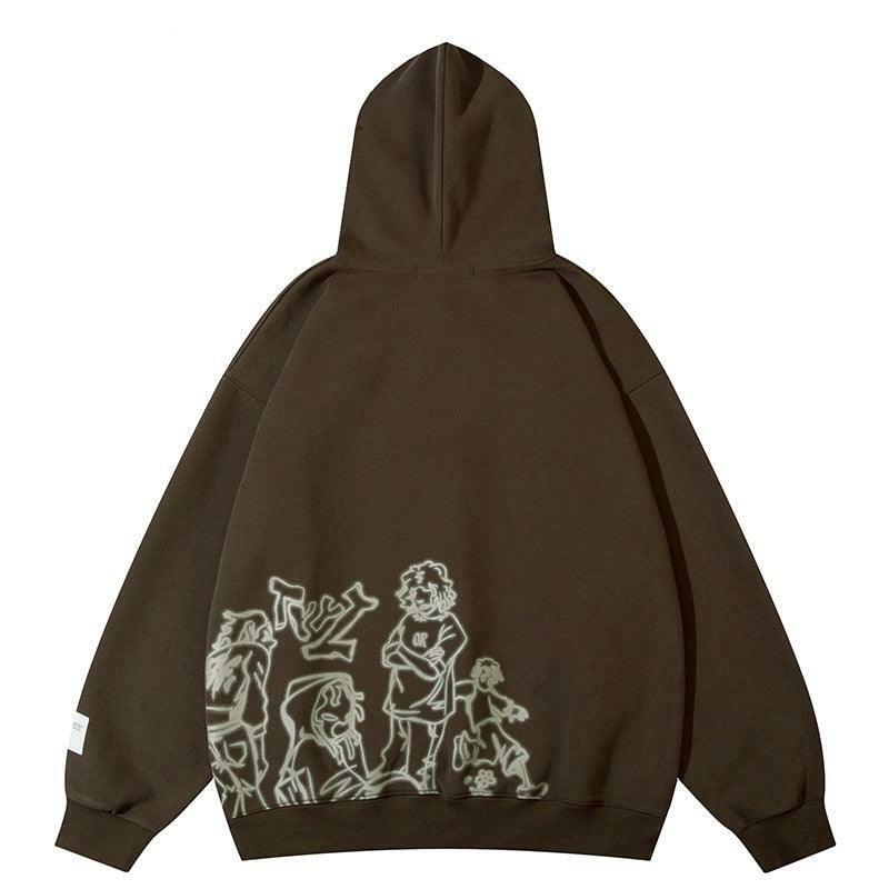 Rakugaki Hoodie - Y2K Summer Grunge, 90s Retro, Pastel Goth, Y2K Club & Party Outfits